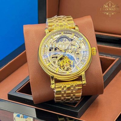 ساعت مچی پتک فیلیپ طلایی مردانه صفحه اسکلتون PatekPhilippe26595