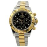 ساعت مچی رولکس دیتونا مردانه کرنوگراف دو رنگ صفحه مشکی ROLEX Daytona 255953