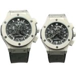 ساعت مچی ست هابلوت بیگ بنگ کرنوگراف صفحه اسکلتون سیلور Hublot big bang 12549