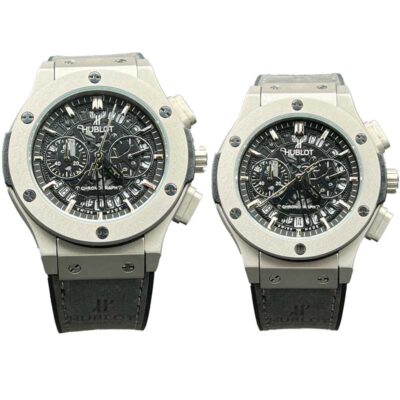 ساعت مچی ست هابلوت بیگ بنگ کرنوگراف صفحه اسکلتون سیلور Hublot big bang 12549