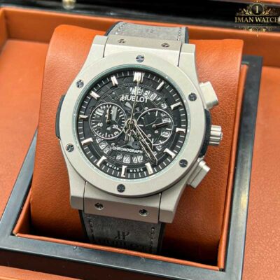 ساعت مچی ست هابلوت بیگ بنگ کرنوگراف صفحه اسکلتون سیلور Hublot big bang 12549