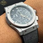 ساعت مچی ست هابلوت بیگ بنگ کرنوگراف صفحه اسکلتون سیلور Hublot big bang 12549