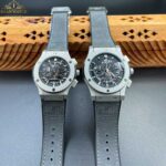 ساعت مچی ست هابلوت بیگ بنگ کرنوگراف صفحه اسکلتون سیلور Hublot big bang 12549