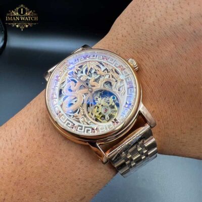 معرفی ساعت مچی پتک فیلیپ رزگلد مردانه صفحه اسکلتون اتوماتیک PatekPhilippe26598