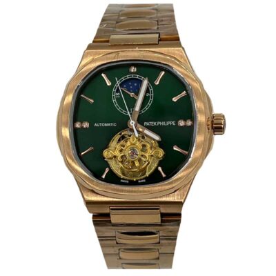 ساعت مچی مردانه پتک فیلیپ ناتیلوس اتومات رزگلد صفحه سبز PatekPhilippe 5723w