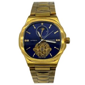 ساعت مچی مردانه پتک فیلیپ ناتیلوس اتومات طلایی صفحه آبی PatekPhilippe 5725w