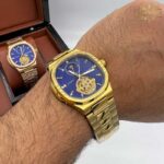 ساعت مچی مردانه پتک فیلیپ ناتیلوس اتومات طلایی صفحه آبی PatekPhilippe 5725w