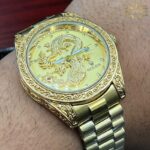 ساعت مچی مردانه رولکس دراگون طلایی صفحه طلایی ROLEX DRAGON 1276