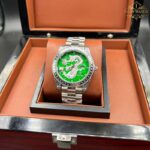 ساعت مچی مردانه رولکس دراگون سیلور صفحه سبز ROLEX DRAGON 1276