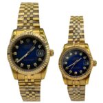 ساعت مچی ست رولکس دیت جاست طلایی صفحه آبی ROLEX DAYTEJUST 1250