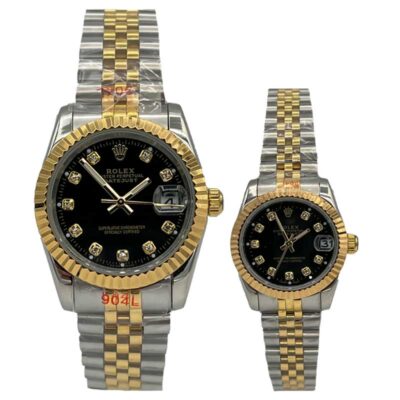 ساعت مچی ست رولکس دیت جاست دو رنگ صفحه مشگی ROLEX DAYTEJUST 1254