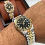 ساعت مچی ست رولکس دیت جاست دو رنگ صفحه مشگی ROLEX DAYTEJUST 1254