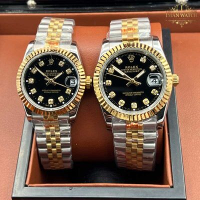 ساعت مچی ست رولکس دیت جاست دو رنگ صفحه مشگی ROLEX DAYTEJUST 1254