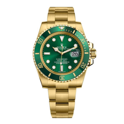 ساعت مچی رولکس مردانه ساب مارینر اتومات طلایی صفحه سبز ROLEX SUBMARINER GOLD 14523