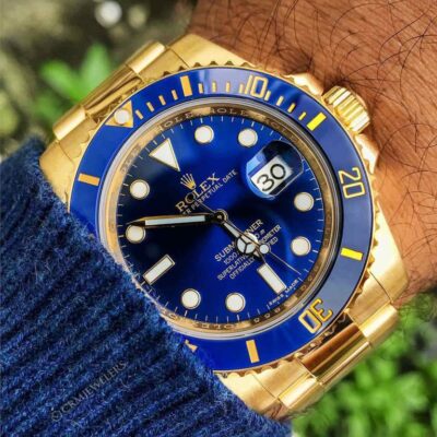 ساعت مچی رولکس مردانه ساب مارینر صفحه آبی ROLEX SUBMARINER Gold 14981