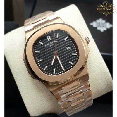 ساعت مچی مردانه پتک فیلیپ ناتیلوس رزگلد صفحه مشگی Patek Philippe Nautilus 4355B