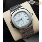 ساعت مچی مردانه پتک فیلیپ ناتیلوس نقره ای صفحه آبی Patek Philippe Nautilus 4360B