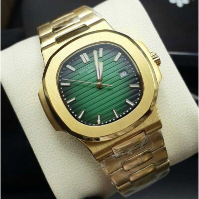 ساعت مچی مردانه پتک فیلیپ ناتیلوس طلایی صفحه سبز Patek Philippe Nautilus 4357B