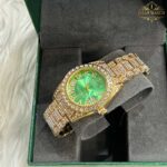 ساعت مچی رولکس فول نگین طلایی صفحه سبز ROLEX DAYTEJUST 1022