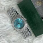 ساعت مچی رولکس فول نگین استیل صفحه تیفانی ROLEX DAYTE JUST 1021