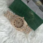 ساعت مچی رولکس فول نگین رزگلد صفحه رزگلد ROLEX DAYTE JUST 1032