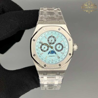 ساعت مردانه اودمار پیگه نقره ای صفحه آبی Audemars piguet 32846