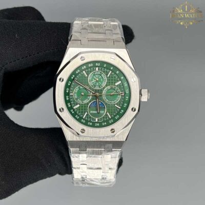 ساعت مردانه اودمار پیگه نقره ای صفحه سبز Audemars piguet 32846