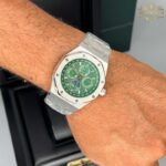 ساعت مردانه اودمار پیگه نقره ای صفحه سبز Audemars piguet 32846