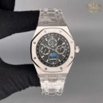 ساعت مردانه اودمار پیگه نقره ای صفحه مشکی Audemars piguet 32847