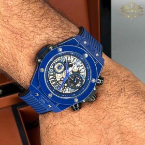 ساعت مردانه هابلوت سرامیکی آبی HUBLOT BIG BANG 5286