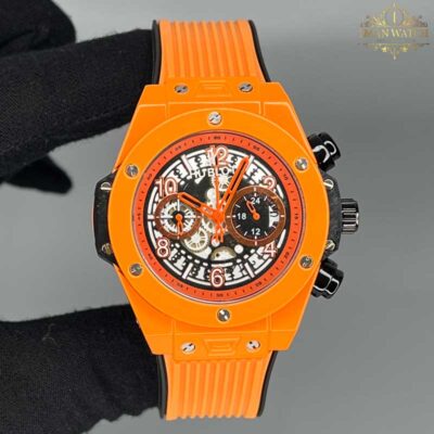 ساعت مردانه هابلوت سرامیکی نارنجی HUBLOT BIG BANG 5287