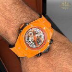 ساعت مردانه هابلوت سرامیکی نارنجی HUBLOT BIG BANG 5287