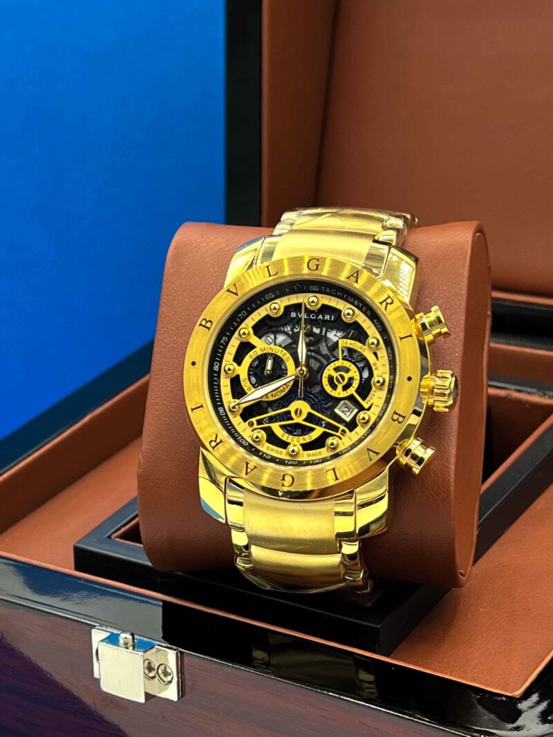 ساعت مچی بولگاری مردانه طلایی WATCH BVLGARI 1644