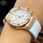 ساعت مچی هابلوت بیگ بنگ کرنوگراف زنانه دورنگین سفید Hublot big bang 12549