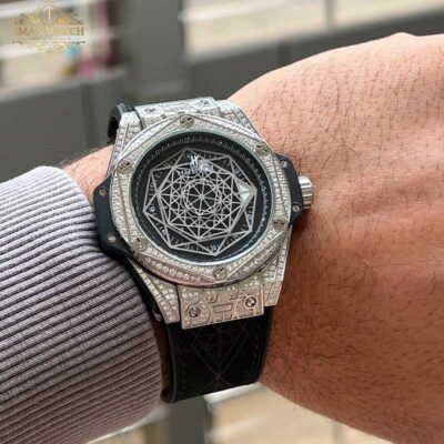 ساعت مچی هابلوت مردانه عنکبوتی فول نگین Hublot Diamods 2335W