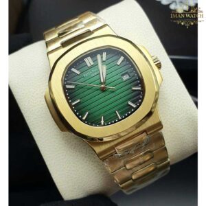 ساعت مچی مردانه پتک فیلیپ ناتیلوس طلایی صفحه سبز Patek Philippe Nautilus 4357B