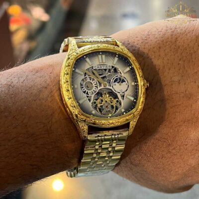 ساعت مچی کارتیر مردانه اتوماتیک طلای Cartier Automatic CRA85