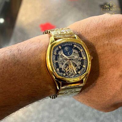 ساعت مچی کارتیر مردانه اتوماتیک طلایی Cartier Automatic CRA99