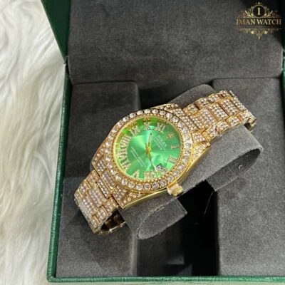 ساعت مچی رولکس فول نگین طلایی صفحه سبز ROLEX DAYTEJUST 1022