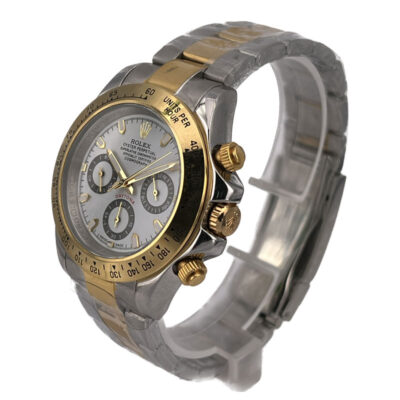 ساعت مچی رولکس دیتونا مردانه دو رنگ صفحه سفید Rolex Daytona 255968