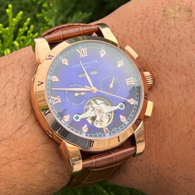 ساعت مچی مردانه پتک فیلیپ صفحه آبی Patek Philippe Automatic 34ATM