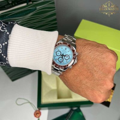 ساعت مچی رولکس دیتونا مردانه استیل صفحه تیفانی Rolex Daytona 255555