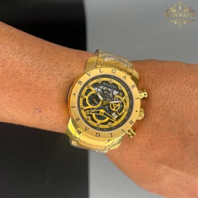 ساعت مچی ست بولگاری طلایی صفحه مشکی BVLGARI 1781