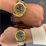 ساعت مچی ست بولگاری طلایی صفحه مشکی BVLGARI 1781