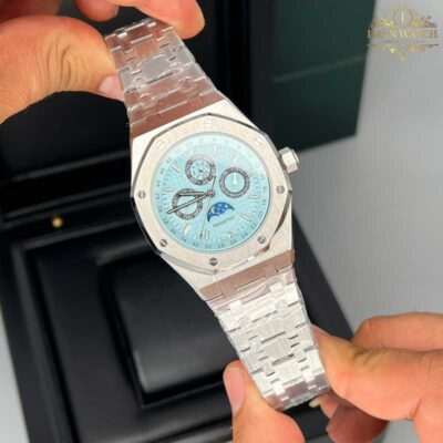 ساعت مردانه اودمار پیگه نقره ای صفحه آبی Audemars piguet 32846