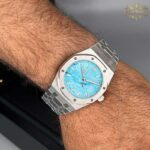 ساعت مردانه اودمار پیگه نقره ای صفحه تیفانی Audemars piguet 3289