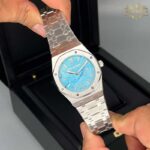 ساعت مردانه اودمار پیگه نقره ای صفحه تیفانی Audemars piguet 3289