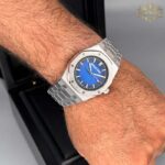 ساعت مردانه اودمار پیگه نقره ای صفحه سرمه ای Audemars piguet 3286