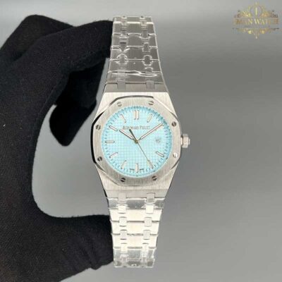 ساعت مردانه اودمار پیگه نقره ای صفحه تیفانی Audemars piguet 3287