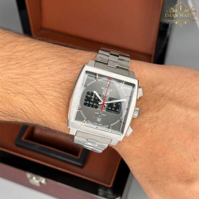 ساعت مچی مردانه تگ هویر موناکو صفحه طوسی Tag-Heuer Monaco 3082